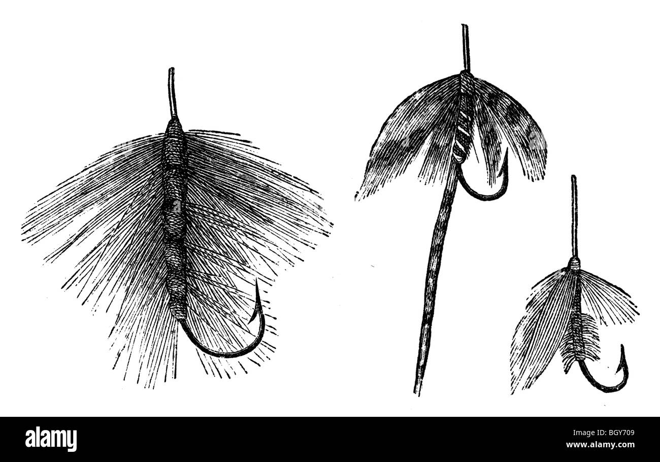 Mosca artificiale, pesca Foto Stock