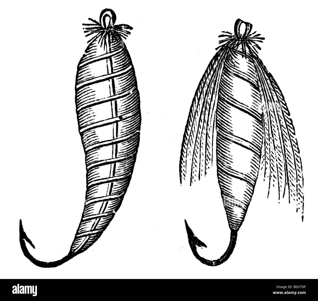 Mosca artificiale, pesca Foto Stock