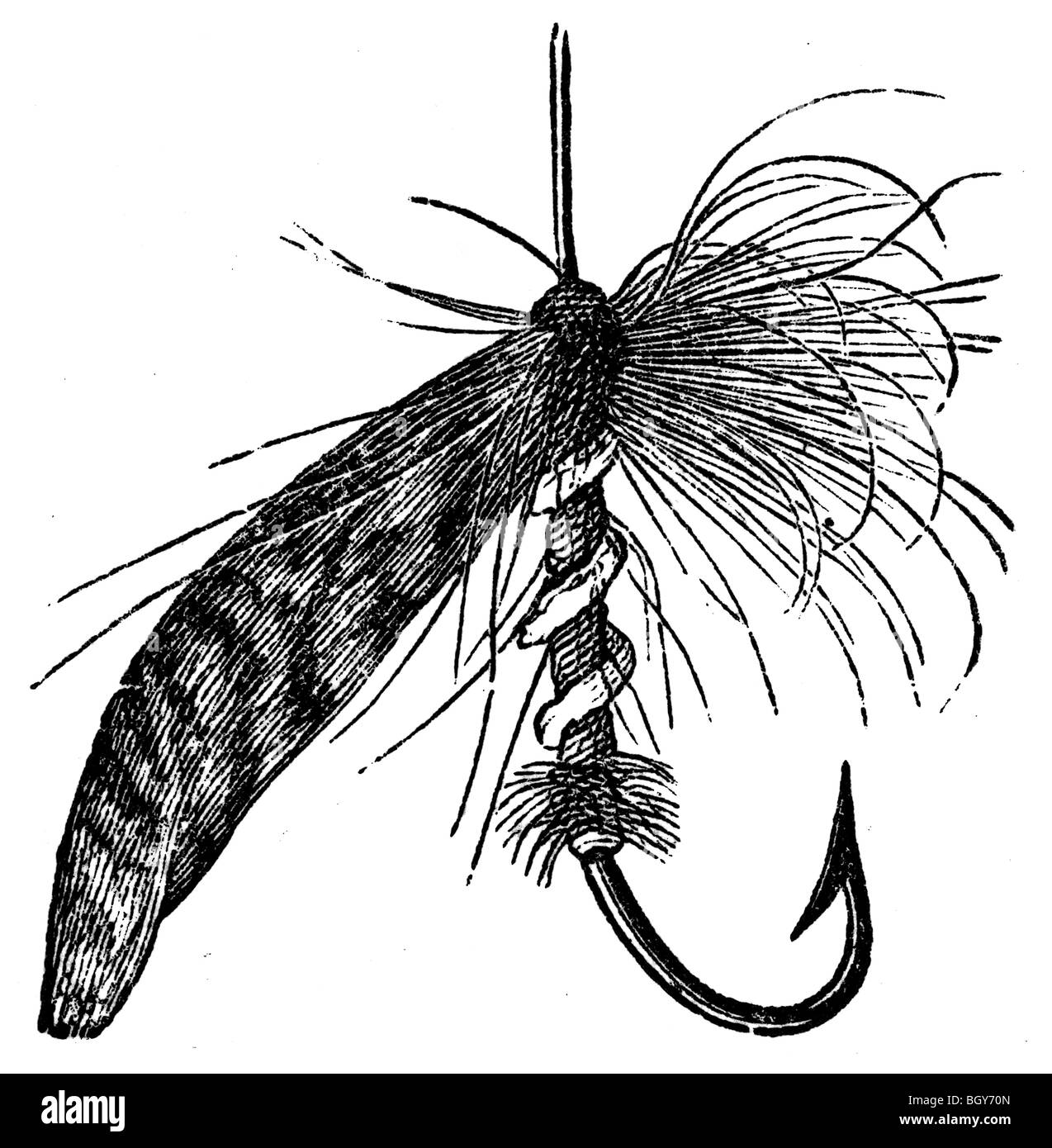 Mosca artificiale, pesca Foto Stock