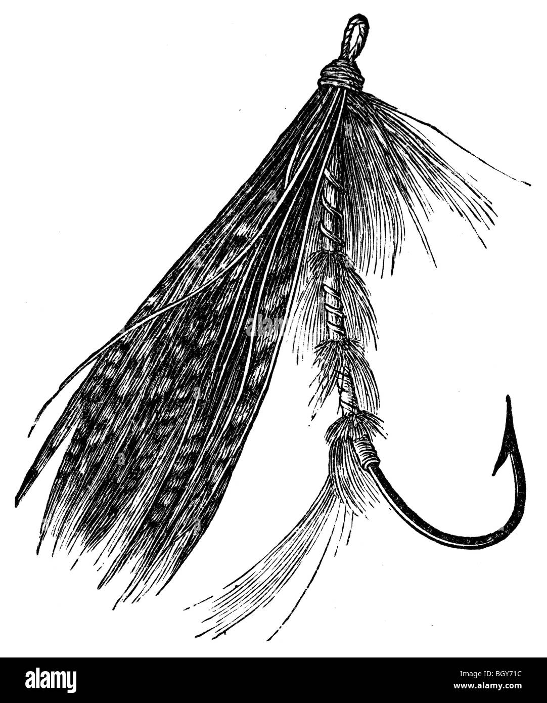 Mosca artificiale, pesca Foto Stock