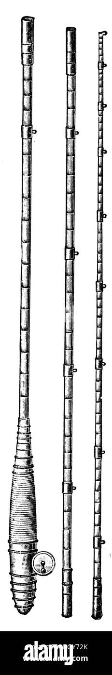 Canna da pesca, pesca Foto Stock