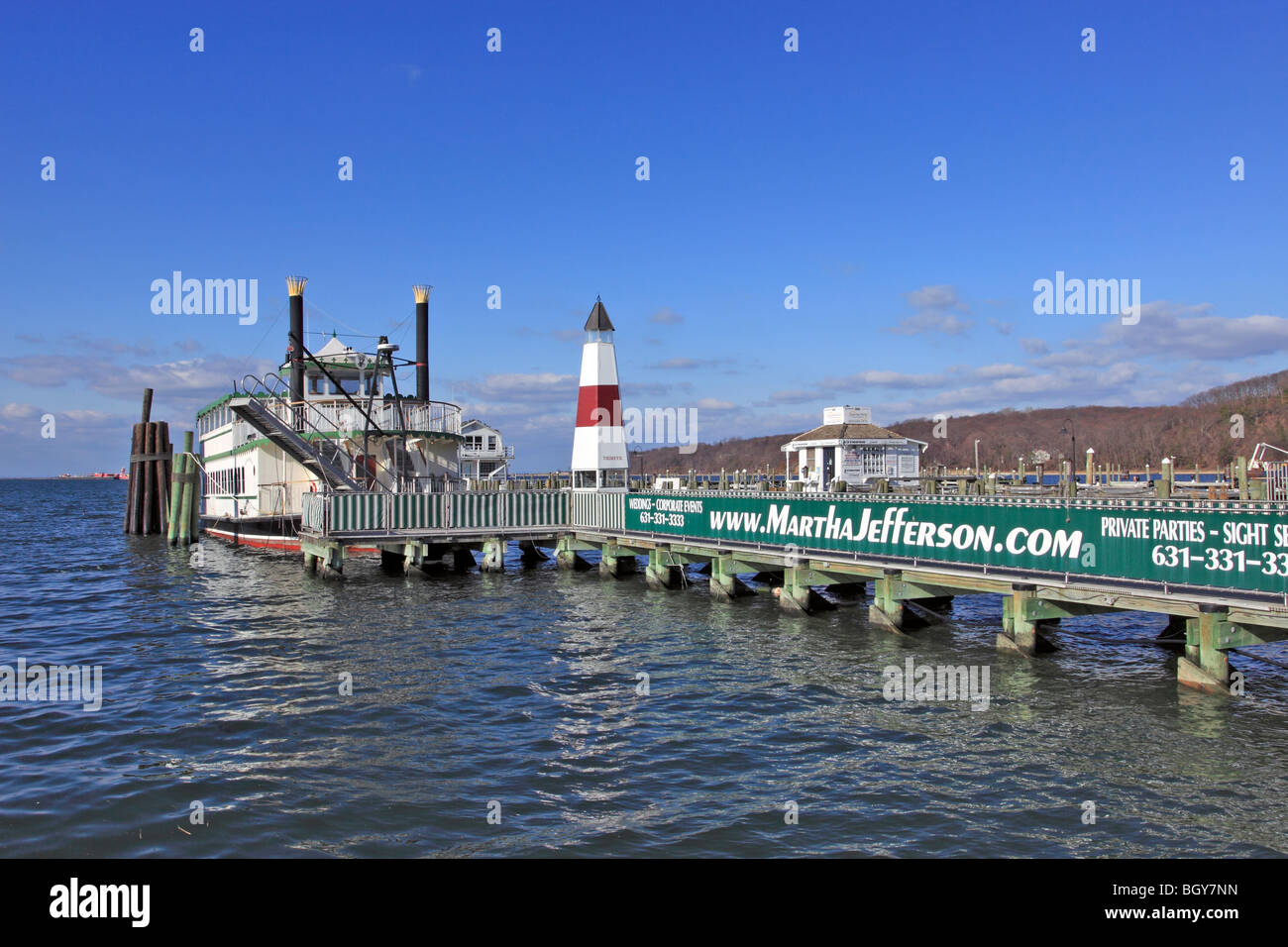 Tour in barca, Port Jefferson Porto di Long Island, NY Foto Stock