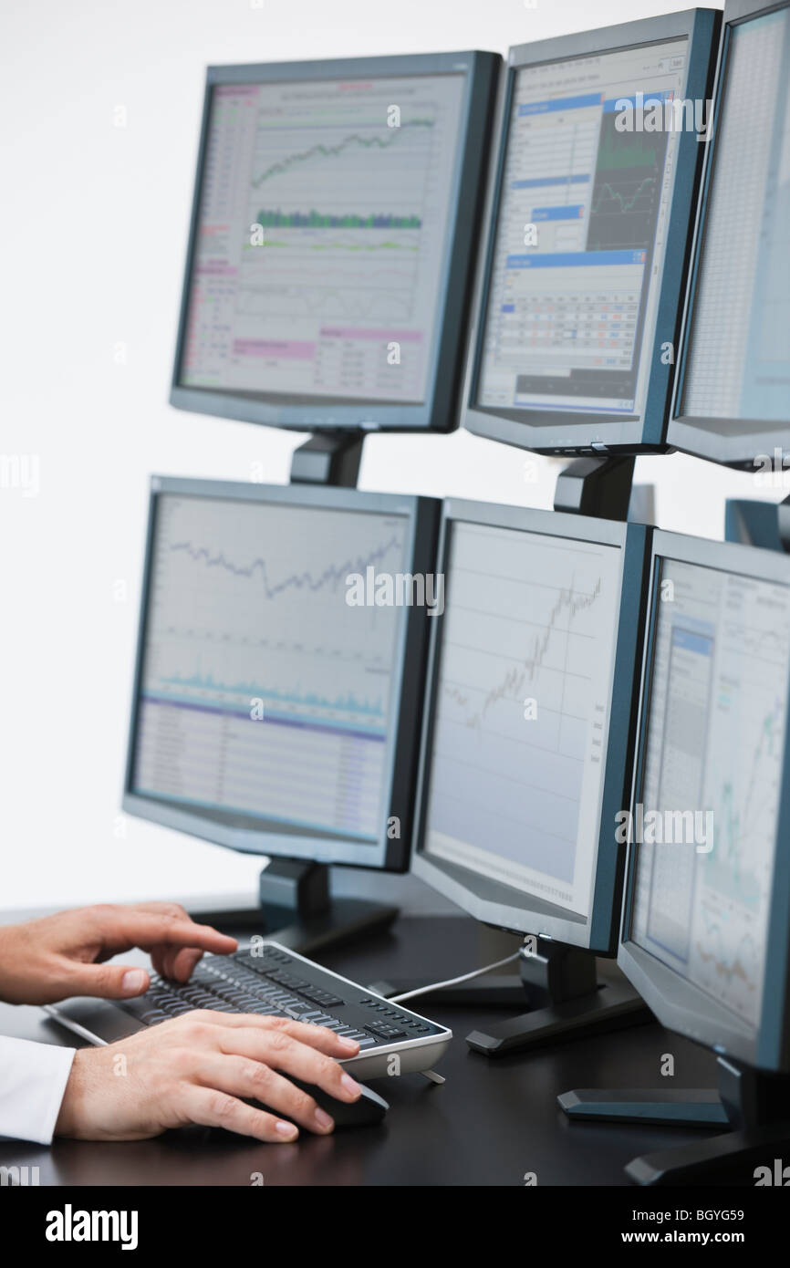 I monitor dei computer Foto Stock