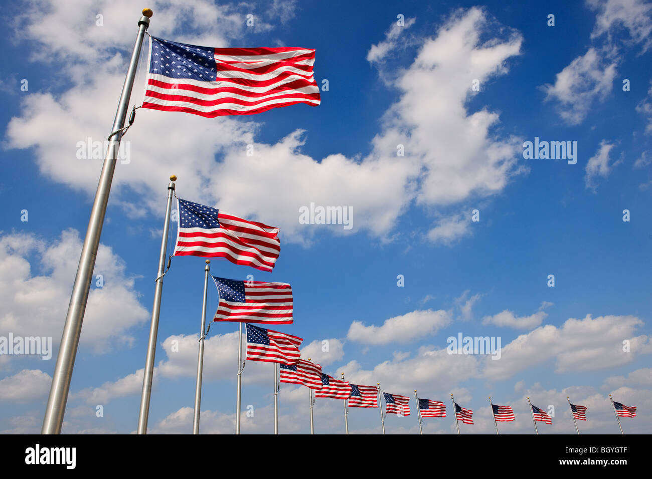 Bandiere americane Foto Stock