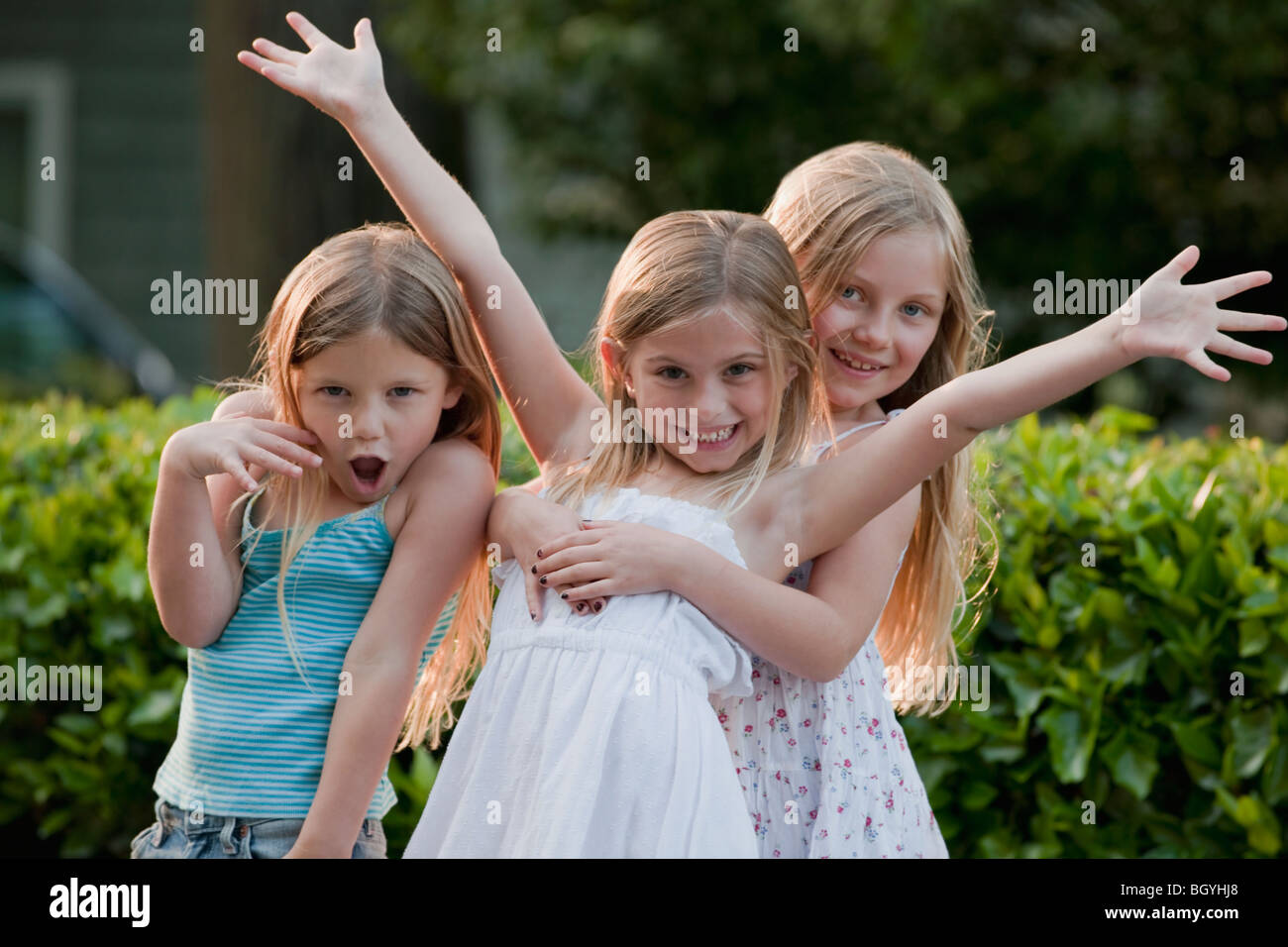 Tre giovani ragazze Foto Stock