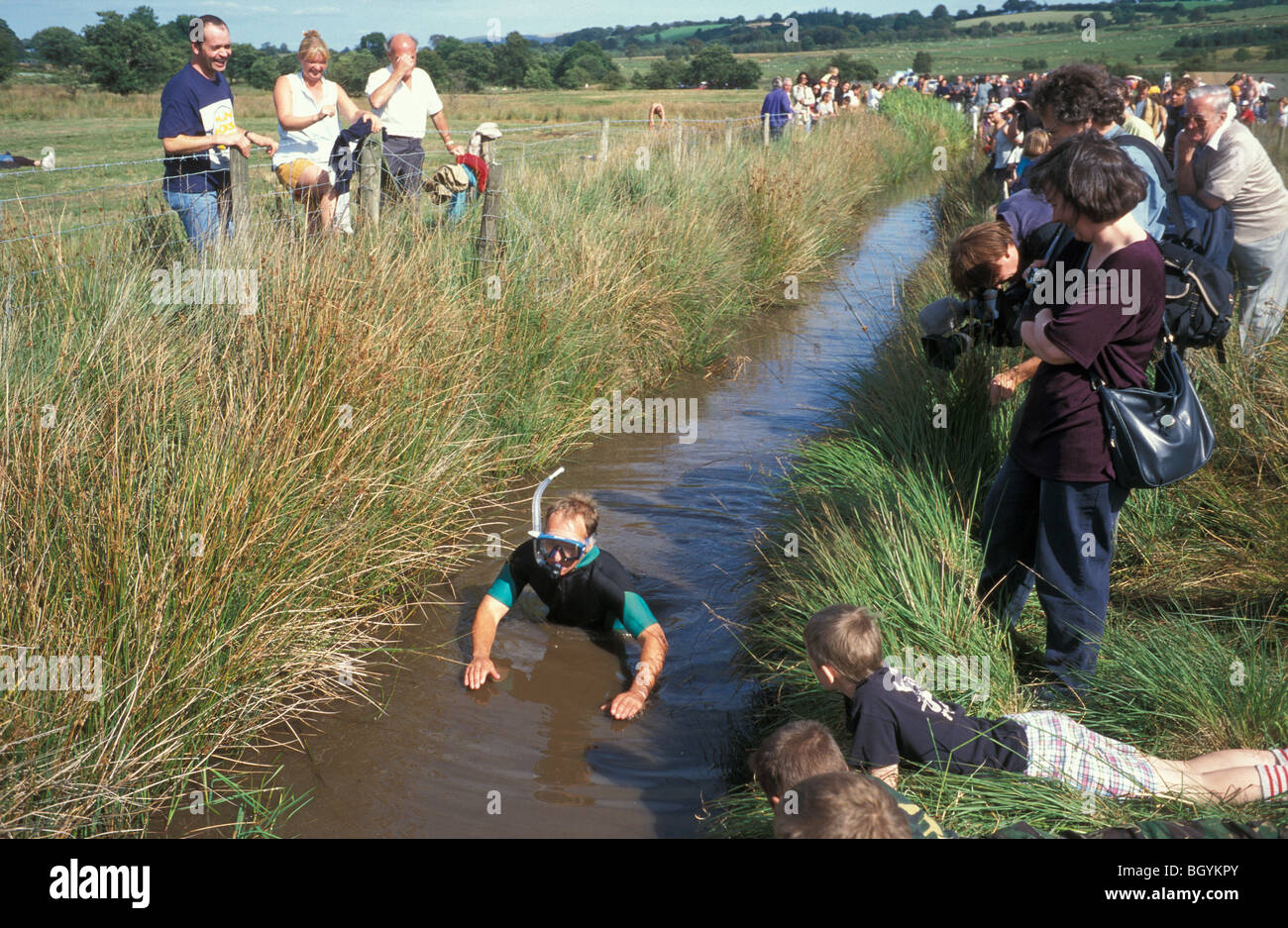 Mondo Bog Snorkelling campionati Llanwrtyd Wells Galles Gran Bretagna Foto Stock