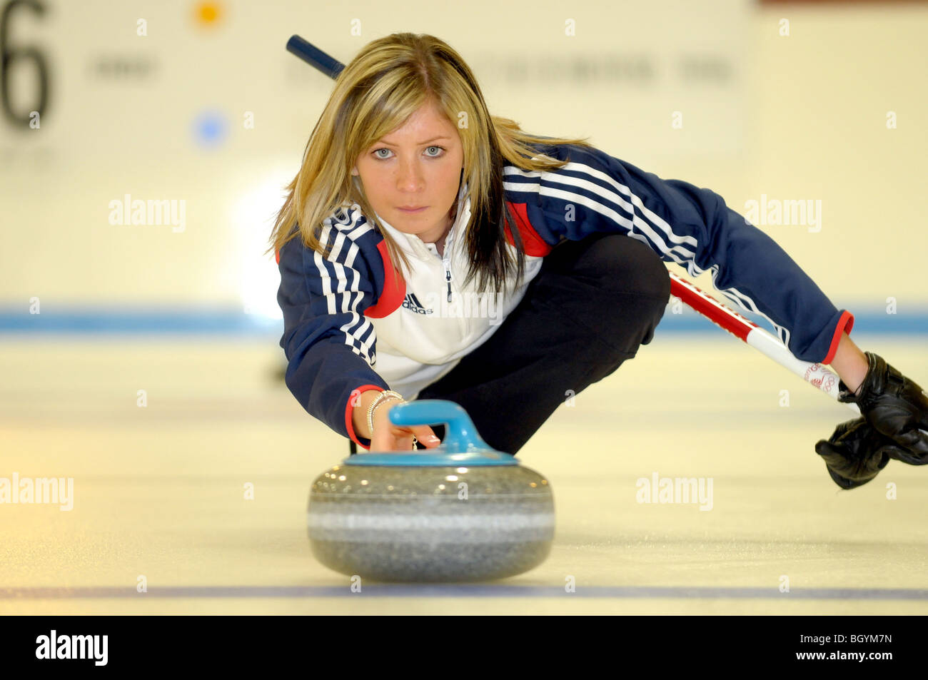 Vigilia Muihead saltare (Capitano) delle donne inglesi del Team di curling per Vancouver Canada 2010 Foto Stock