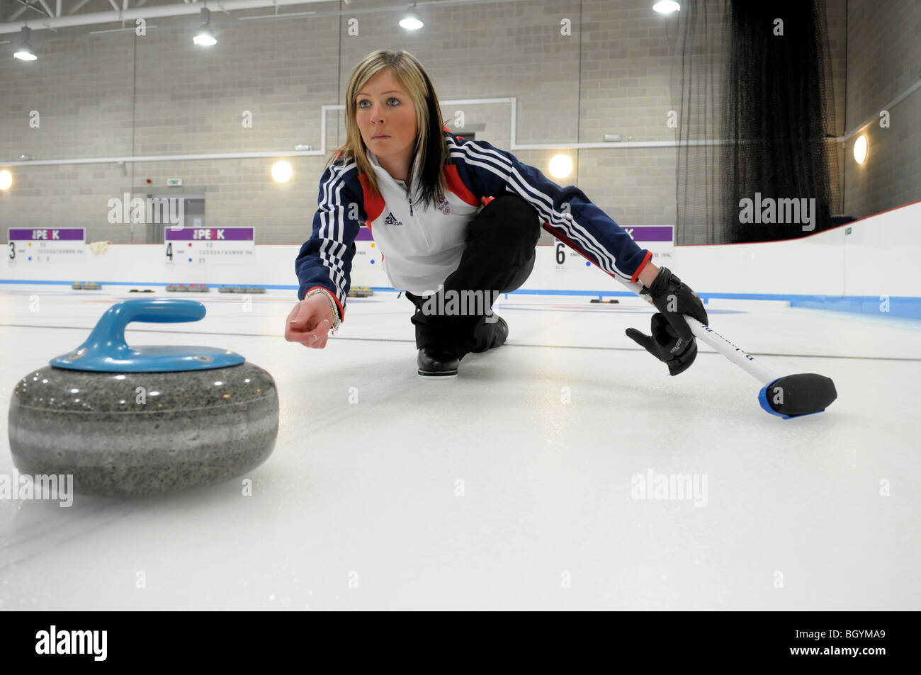 Vigilia Muihead saltare (Capitano) delle donne inglesi del Team di curling per Vancouver Canada 2010 Foto Stock