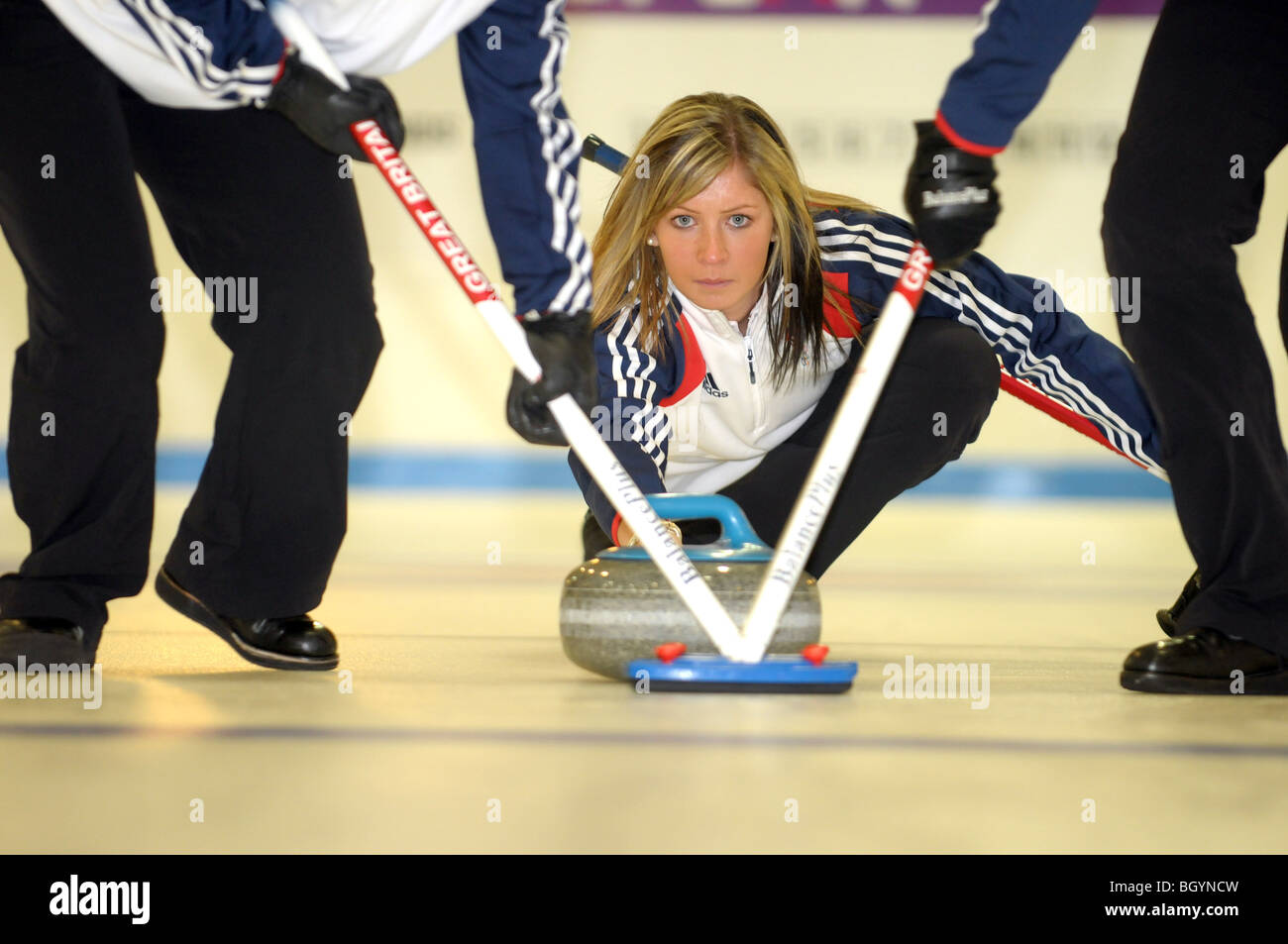 Vigilia Muihead saltare (Capitano) delle donne inglesi del Team di curling per Vancouver Canada 2010 Foto Stock