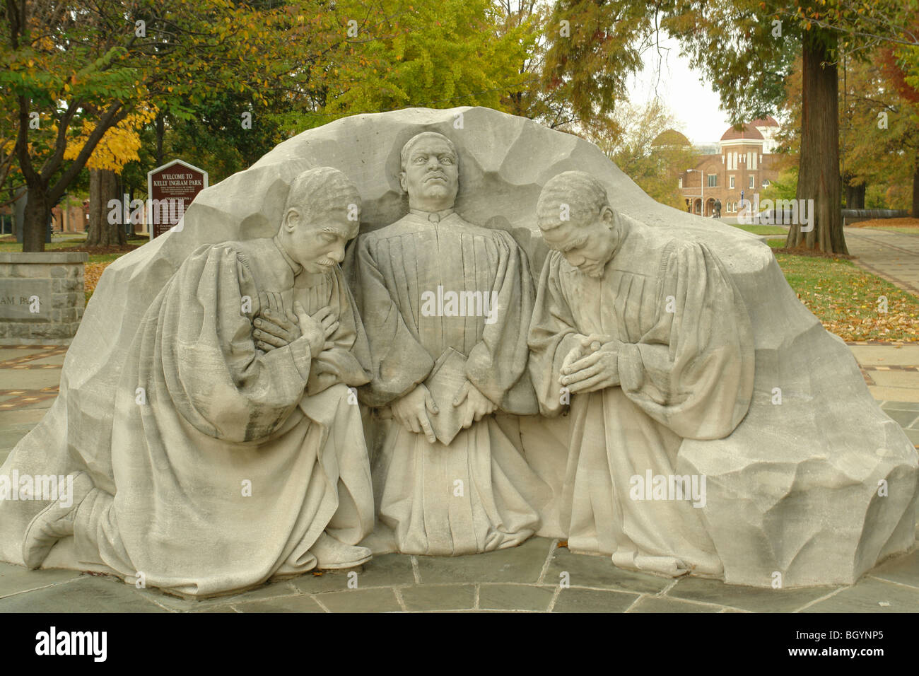 Birmingham, Al, Alabama, Downtown, Kelly Ingram Park, il movimento dei diritti civili statua "La preghiera dei Ministri Foto Stock
