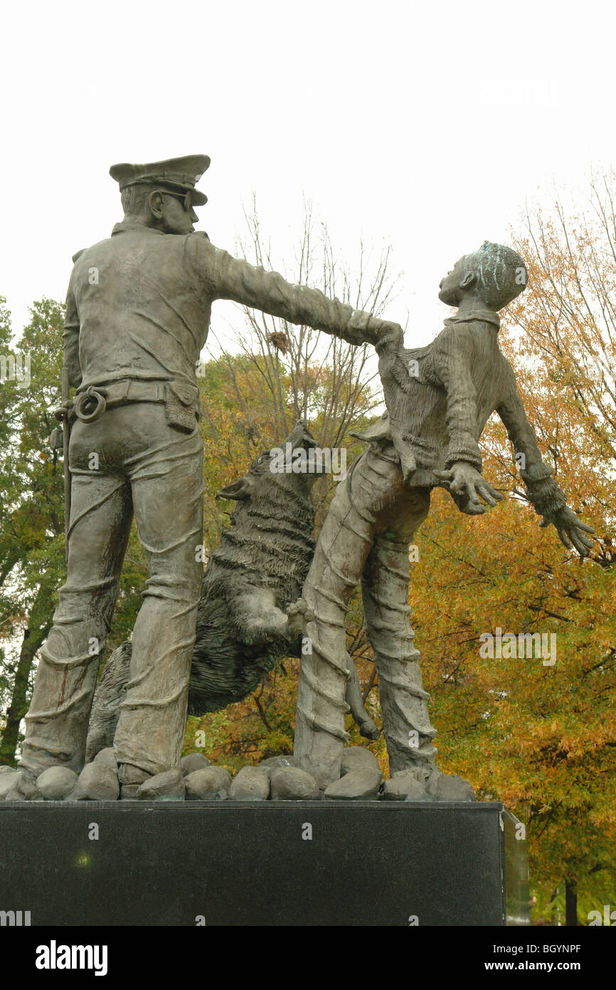Birmingham, Al, Alabama, Downtown, Kelly Ingram Park, il movimento dei diritti civili statua "i figli del marzo' Foto Stock
