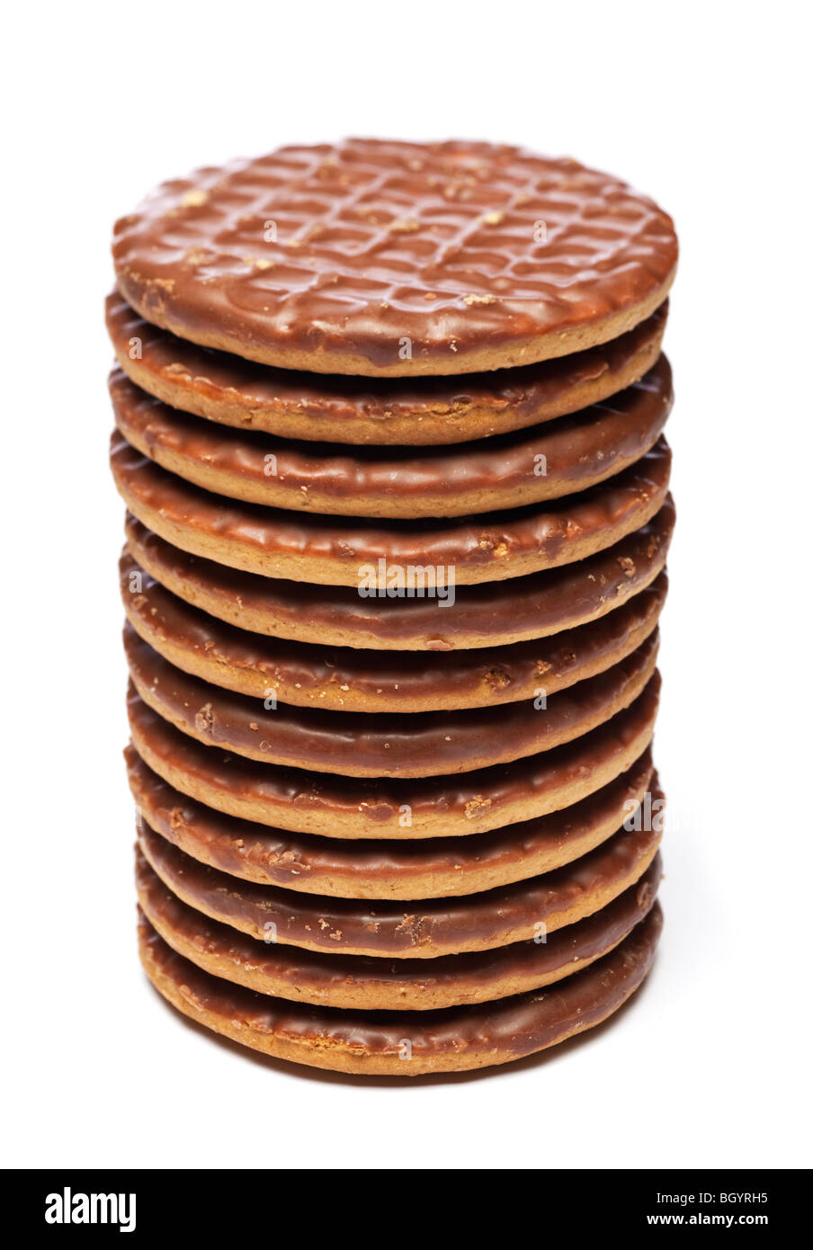 Cioccolato al latte biscotti digestivi pila Foto Stock