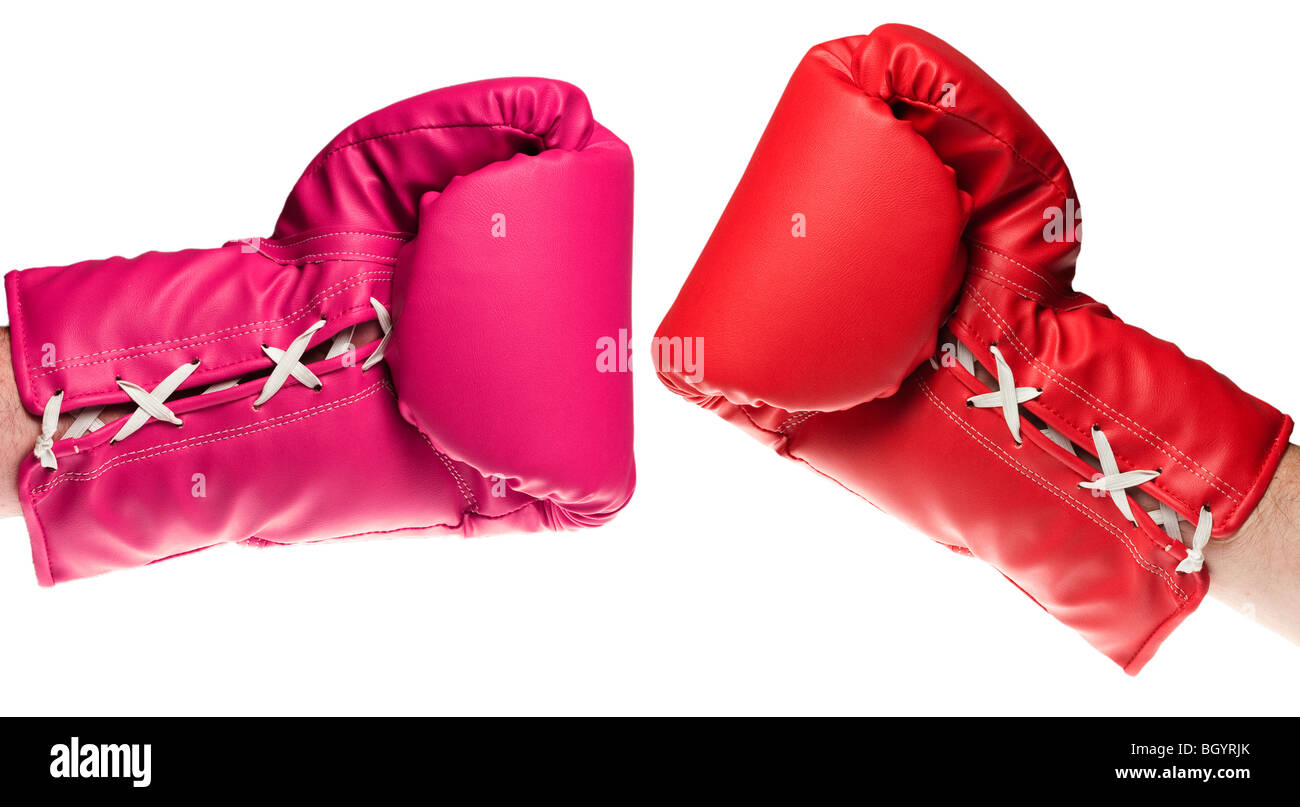 Due persone boxe Foto Stock