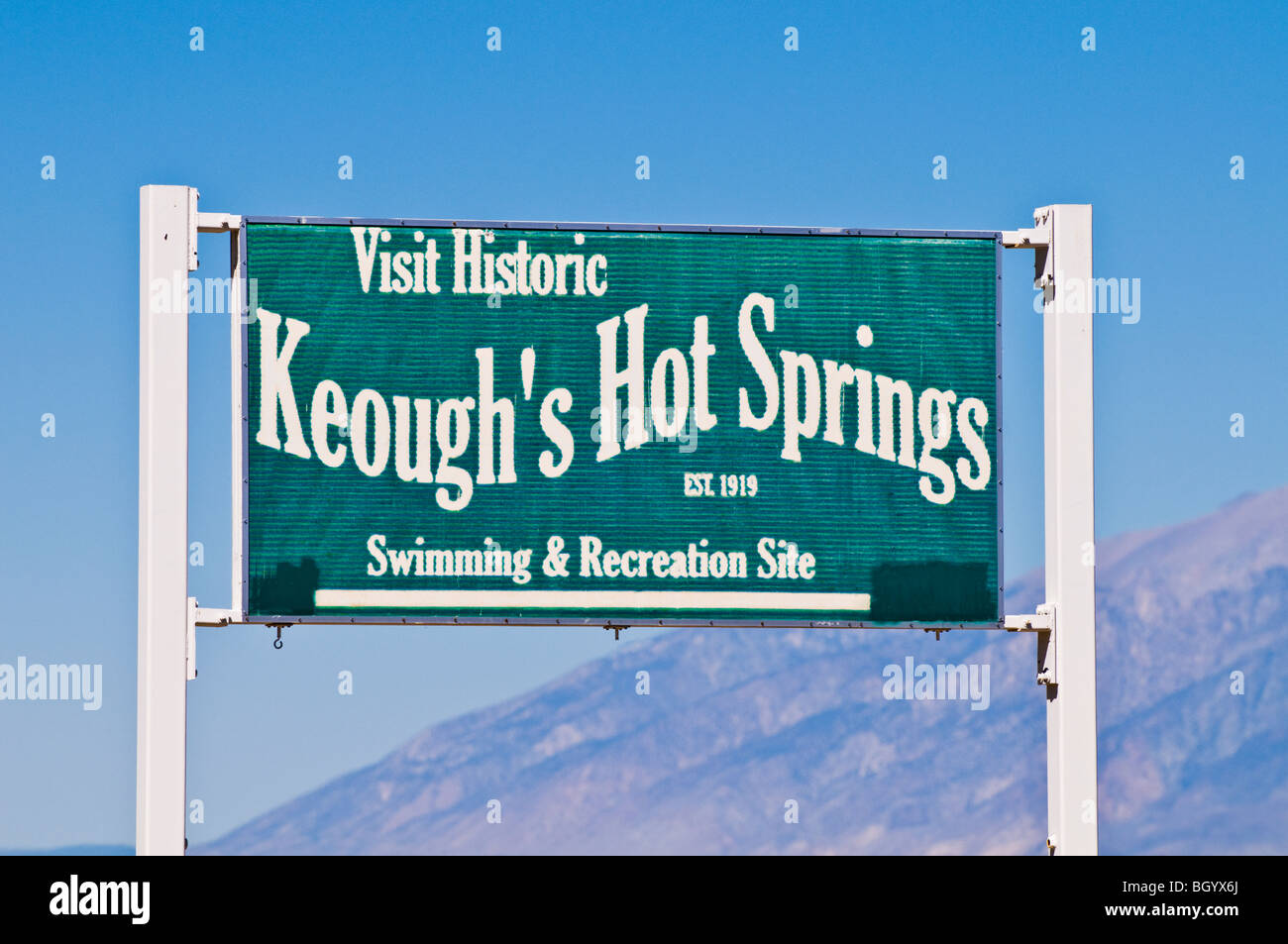 Keogh's Hot Springs sull'Autostrada 395 vicino al Vescovo, Owens Valley, California Foto Stock