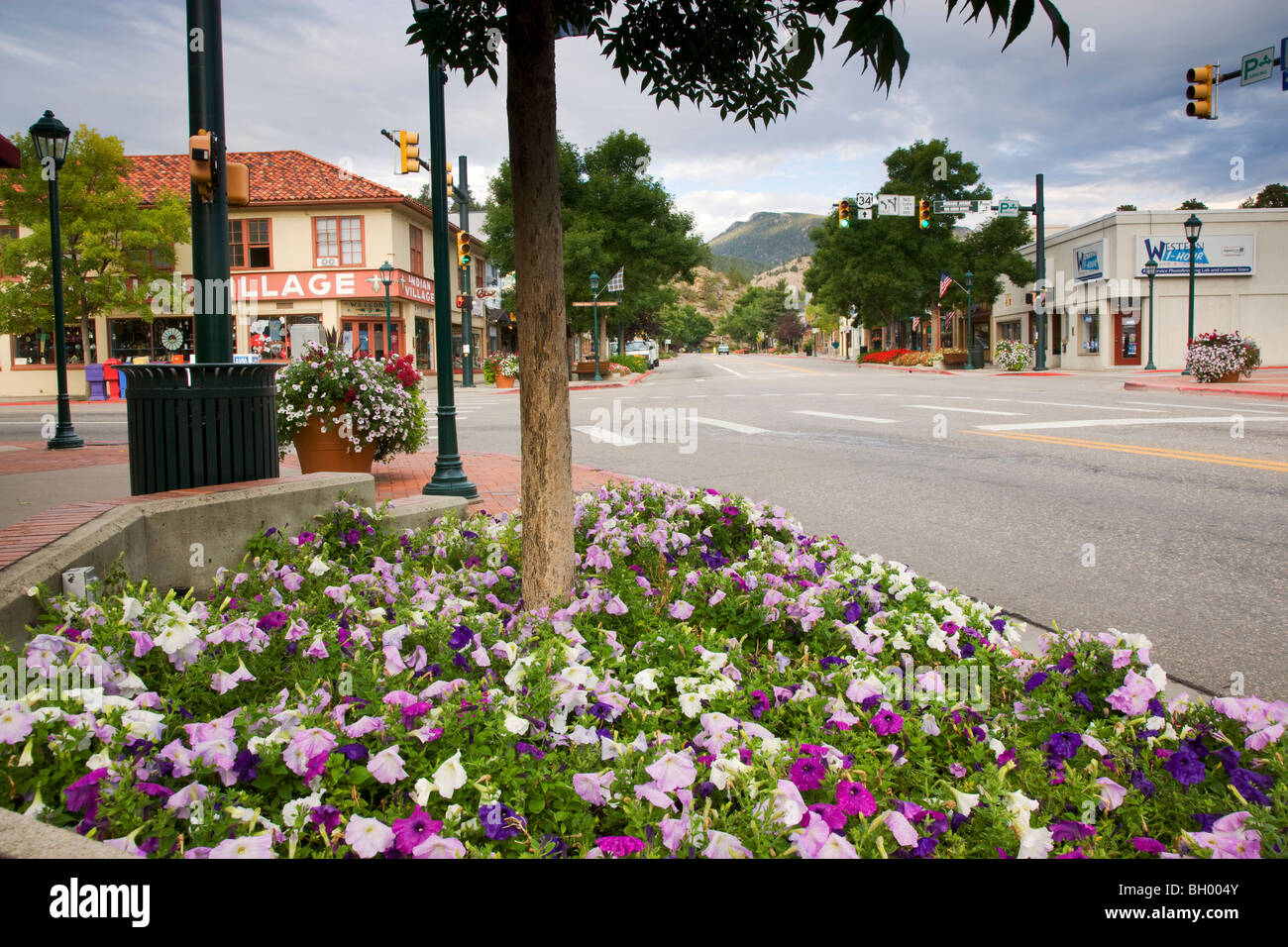 Estes Park, gateway di Rocky Mountain National Park, Colorado. Foto Stock