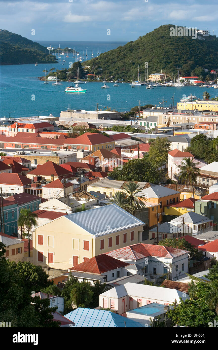 La città di Charlotte Amalie, san Tommaso, USVI. Foto Stock