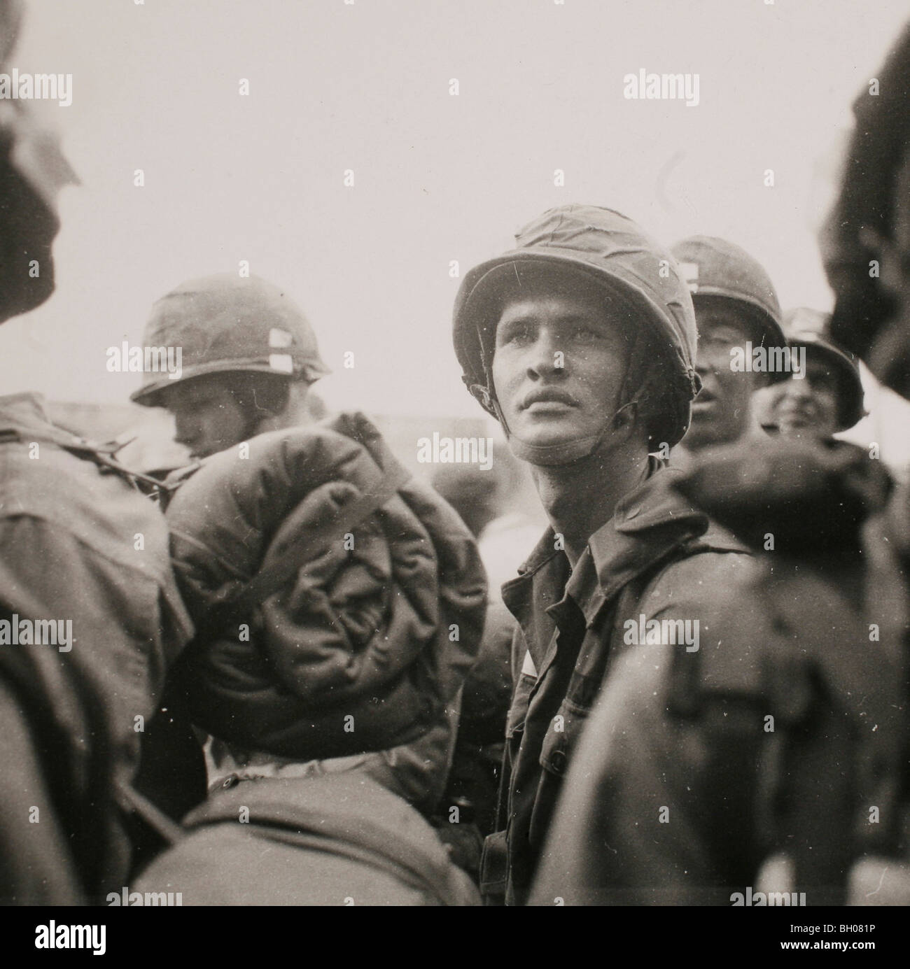 Arrivo dell'U.S. 1a divisione di cavalleria (Airmobile) in Vietnam nel 1965. Foto Stock