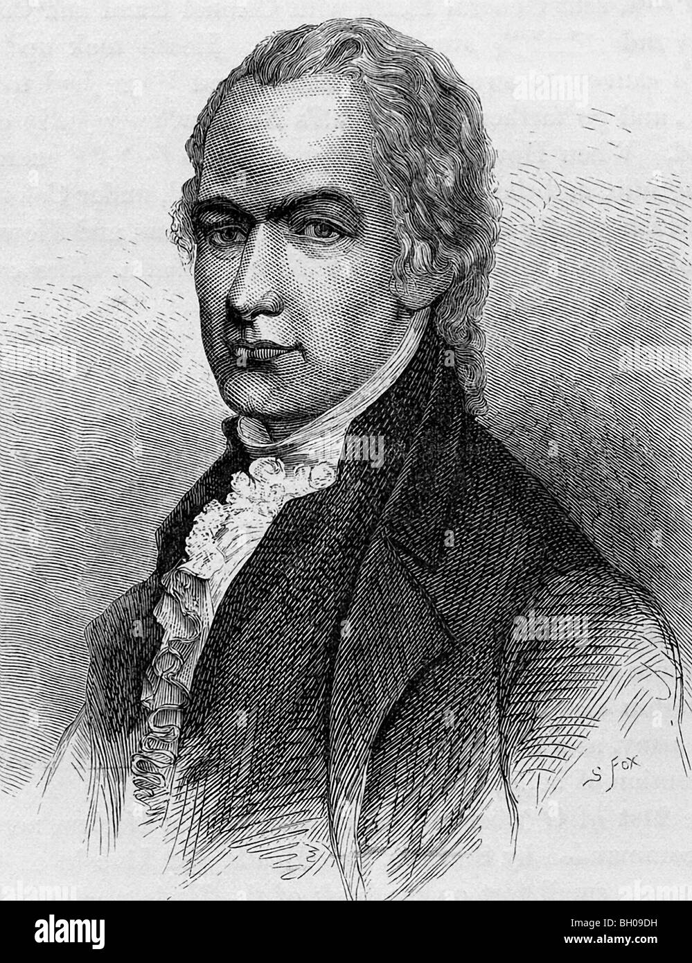 Statista americano Alexander Hamilton (1757-1804) ha lottato durante la Rivoluzione Americana e fu il primo segretario del Tesoro. Foto Stock