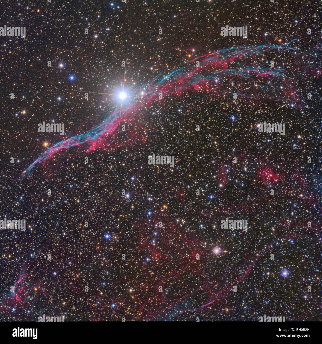 Velo nebulosa Cygnus, NGC 6960. Foto Stock
