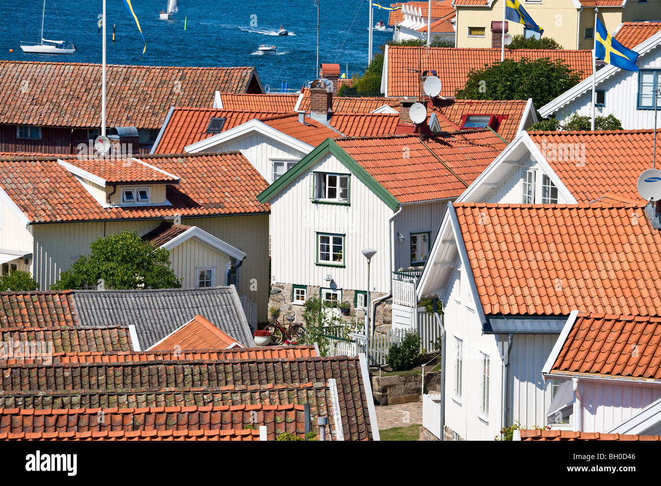 Fiskebackskil un piccolo villaggio di pescatori in Bohuslan Svezia Foto Stock