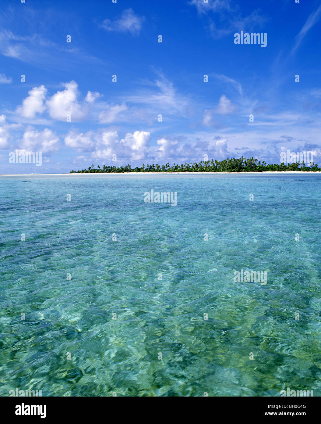 Isola tropicale, atollo di Aitutaki, Isole Cook Foto Stock