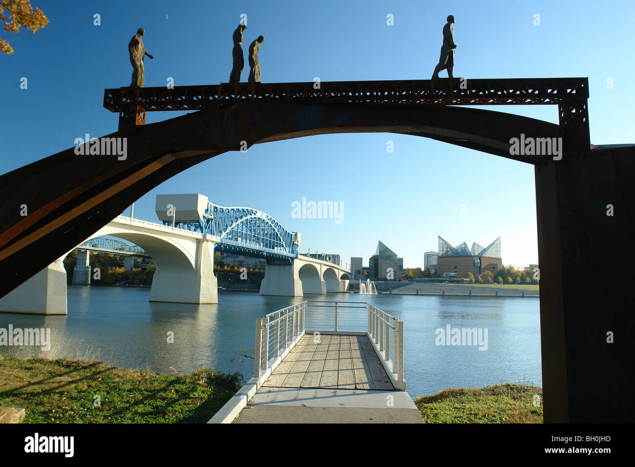 Chattanooga, TN, Tennessee, sul fiume Tennessee, Cherokee il distacco e il "Sentiero delle Lacrime" Foto Stock