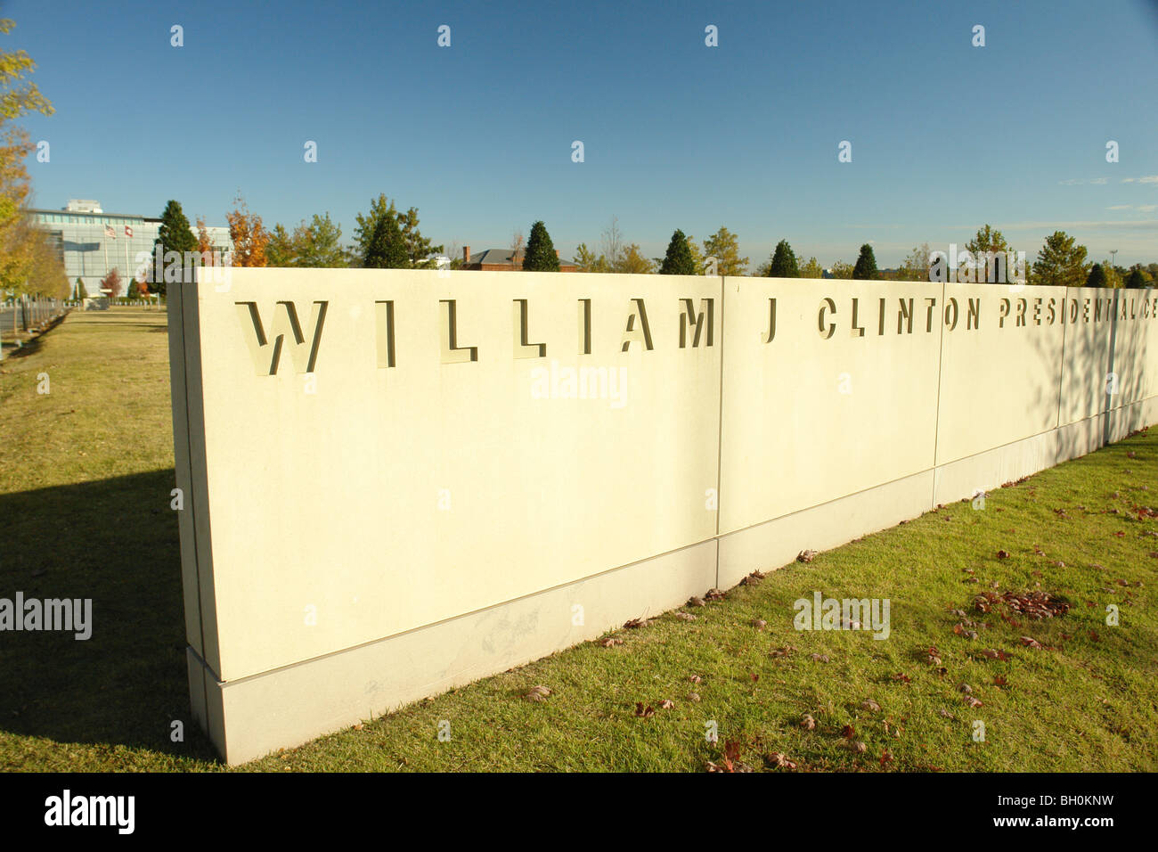 Little Rock, AR, Arkansas, William Jefferson Clinton Presidential Library and Museum, segno di ingresso Foto Stock