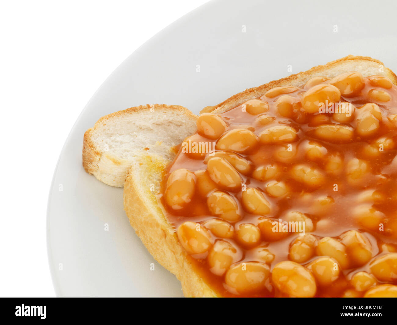 Fagioli su pane tostato Foto Stock