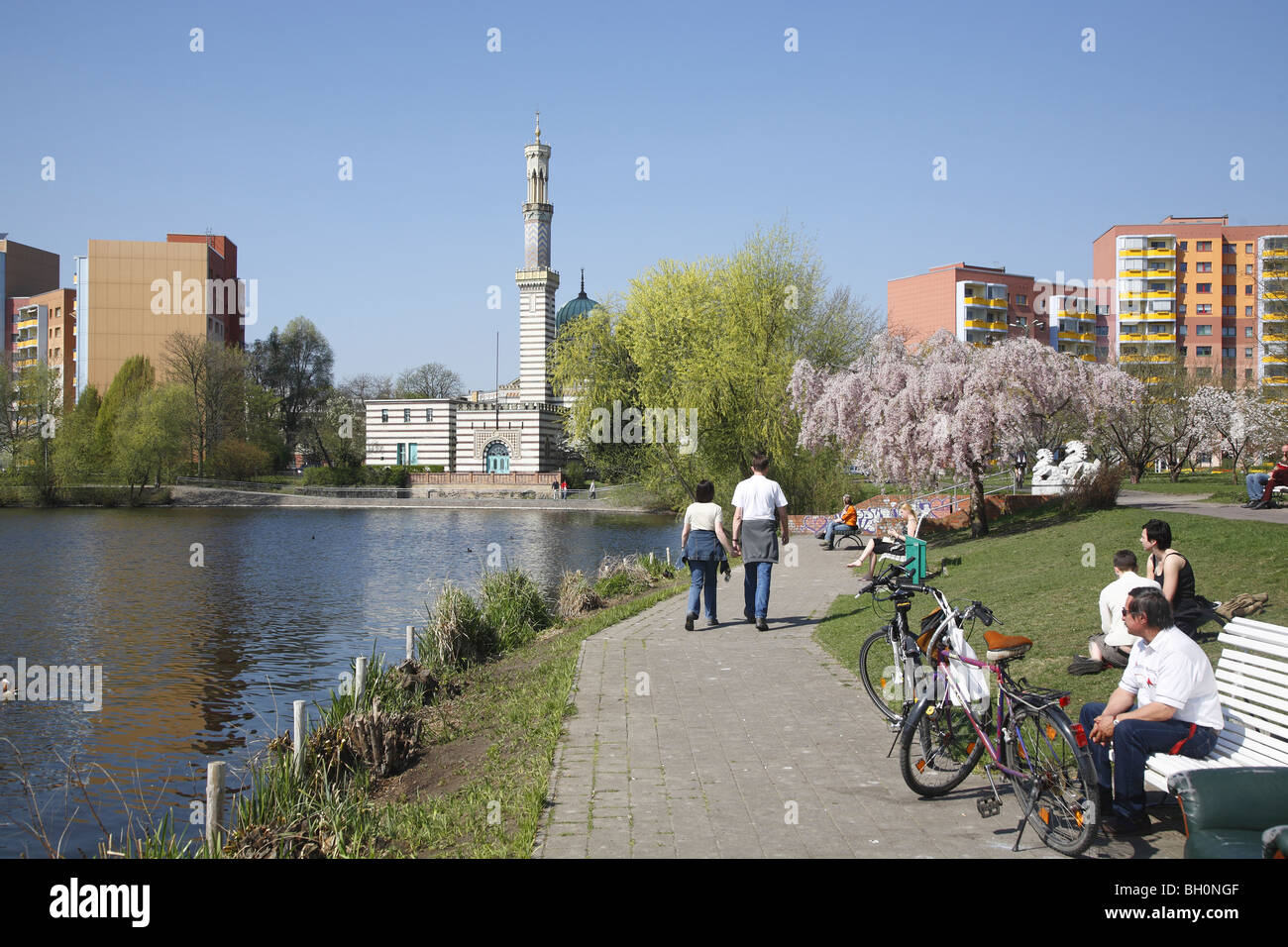 Acquedotto di Potsdam opere idriche pompa della stazione di pompaggio moschea Moschee Museum Foto Stock