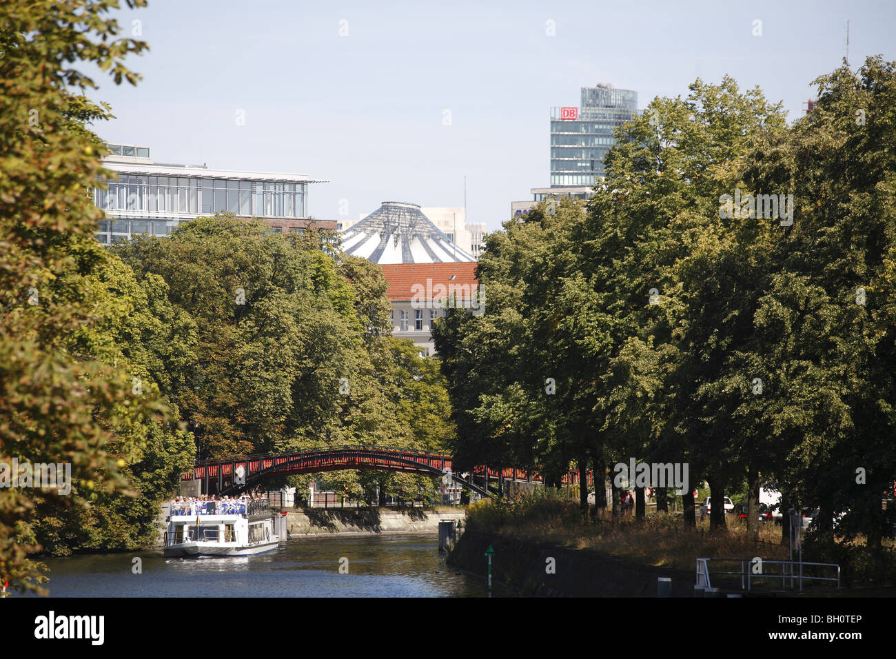 Landwehrkanal Berlino Potsdamer Platz posto Foto Stock