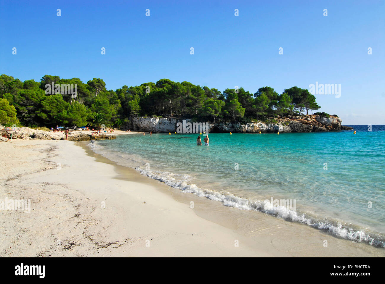 Spiaggia di Cala en Turqueta, Minorca, Isole Baleari, Spagna Foto Stock