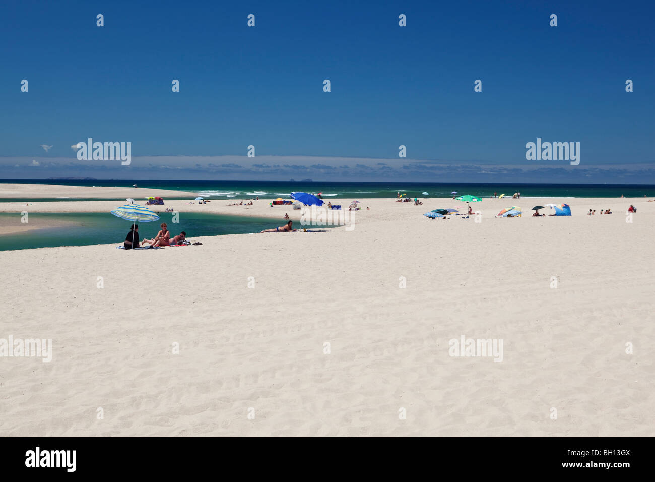 Obidos Lagoon Beach scena Estremadura Portogallo Foto Stock