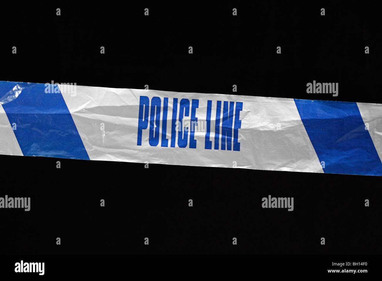 Linea di polizia (Non Cross) nastro dal Regno Unito (UK). Gen 2010 Foto Stock