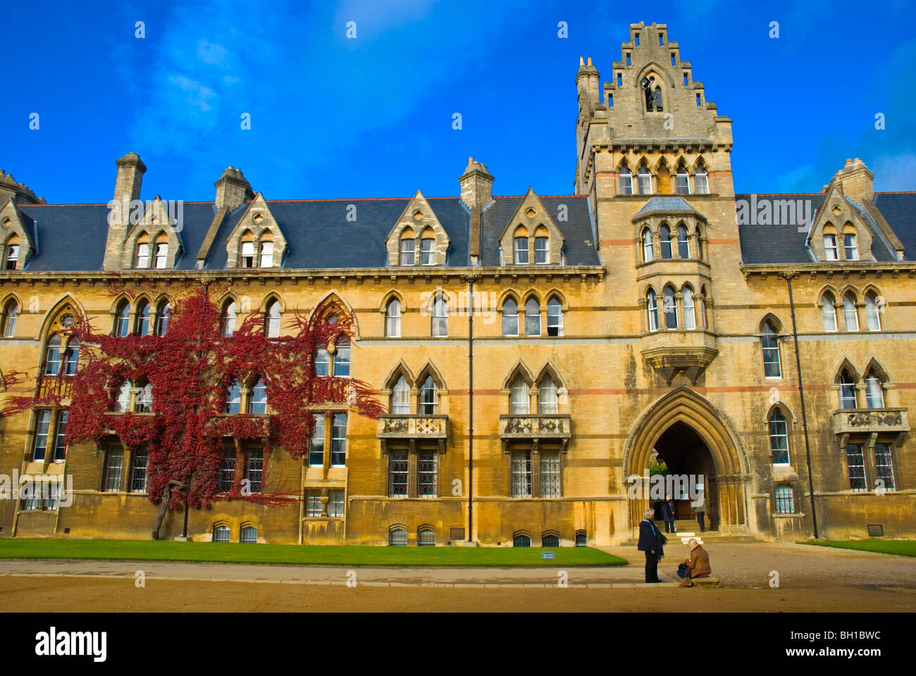 Prato edificio Christ Church College motivi Oxford Inghilterra Regno Unito Europa Foto Stock
