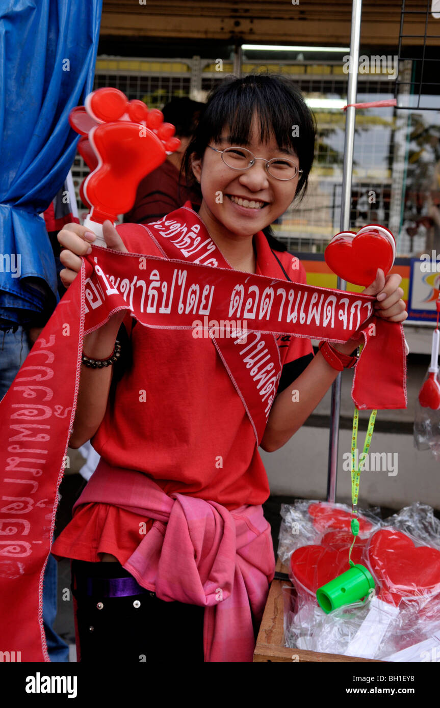 UDD-camicia rossa, verità oggi, Thaksin sostenitore, bangkok, Thailandia. Foto Stock