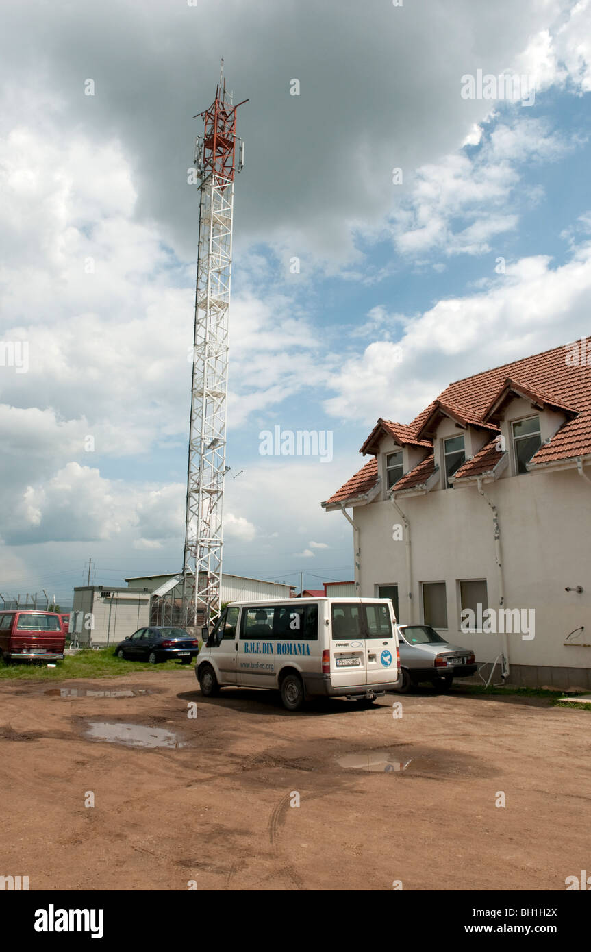 Locali di torre di trasmissione radio Romania Europa orientale Foto Stock