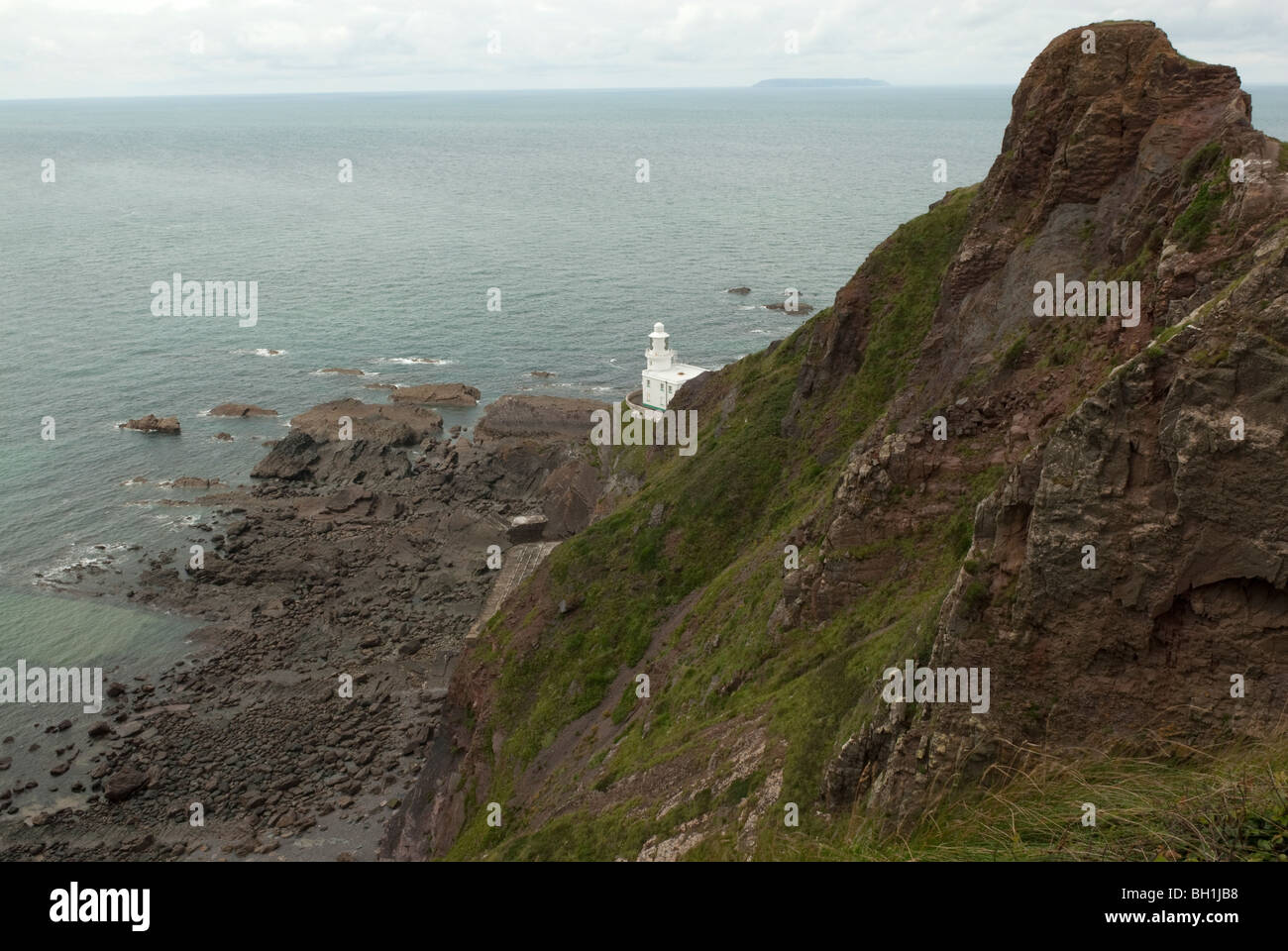 Hartland Point Lighthouse Cornwall Regno Unito Foto Stock