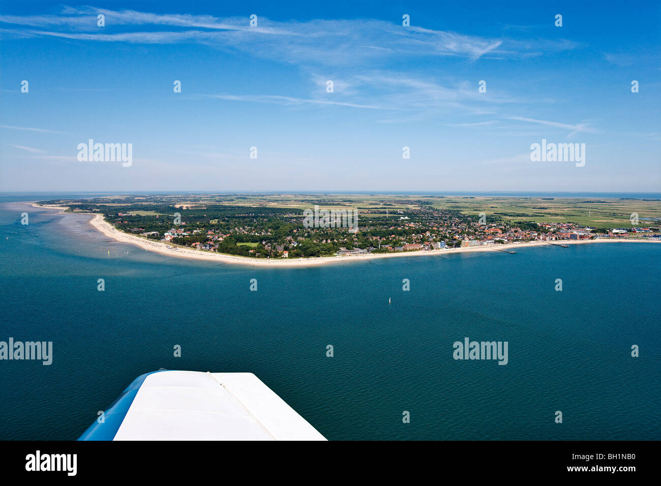 Vista aerea del Foehr Isola del nord Isole Frisone, Schleswig-Holstein, Germania Foto Stock