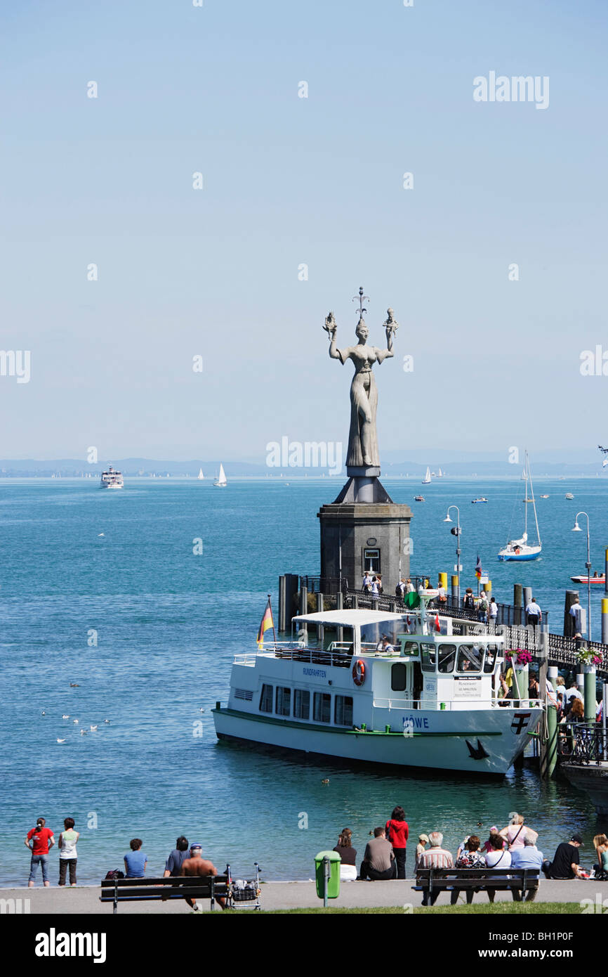 Imperia all'entrata del porto di Costanza, Baden-Württemberg, Germania Foto Stock