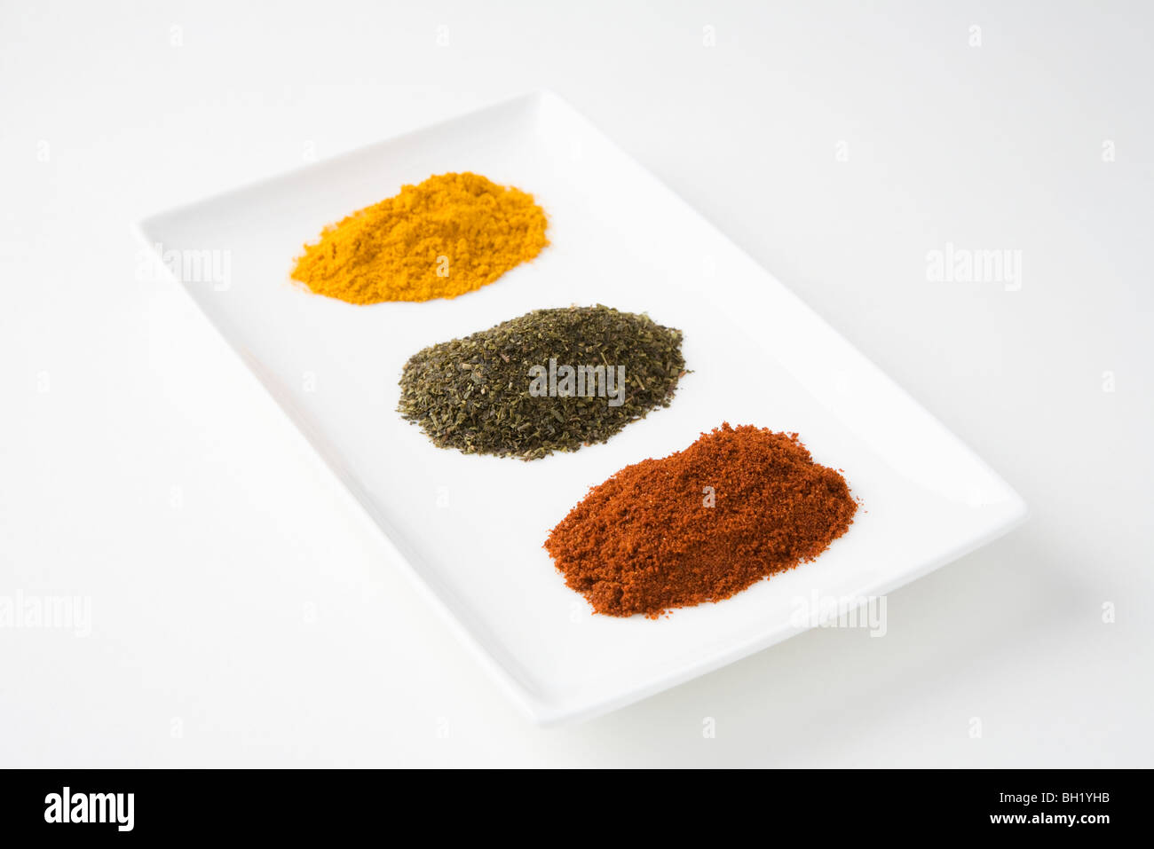 Il peperoncino, il tè verde e la curcuma Foto Stock