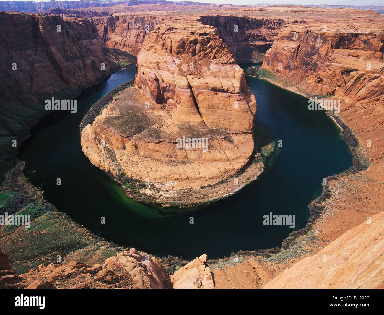 Il ferro di cavallo ansa del fiume Colorado. Situato appena a sud di Page Arizona. Anche la parte del Glen Canyon National Recreation Area Foto Stock