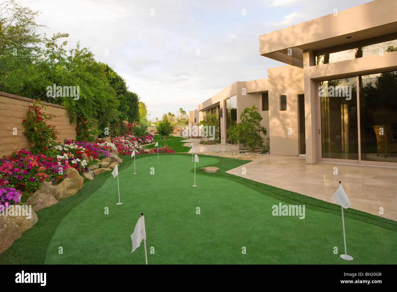 Campo da mini golf a Palm Springs garden Foto Stock