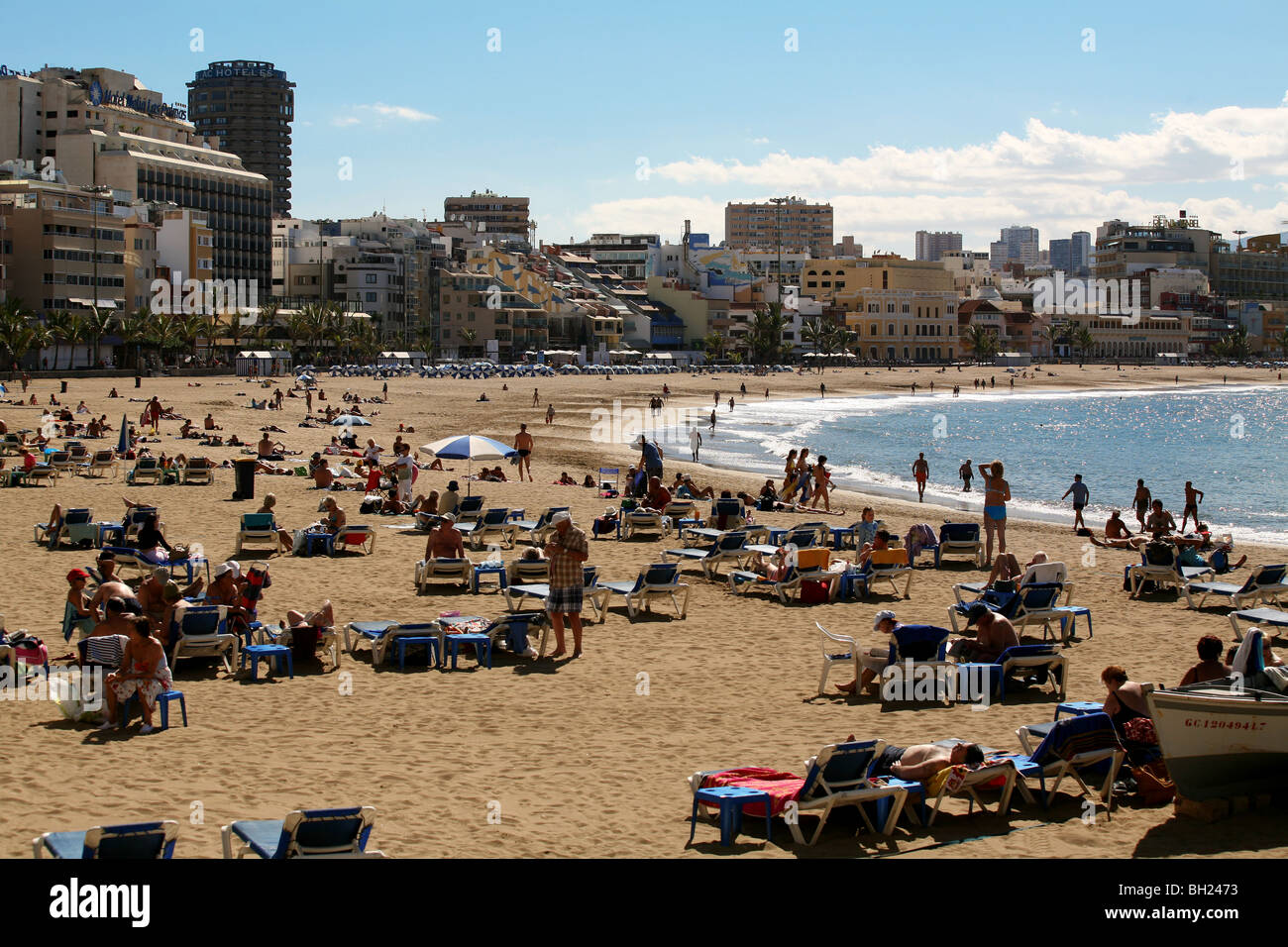 L'Europa, Spagna, Canarie, Grand Carary, Las Palmas - Playa de Las Canteras Foto Stock