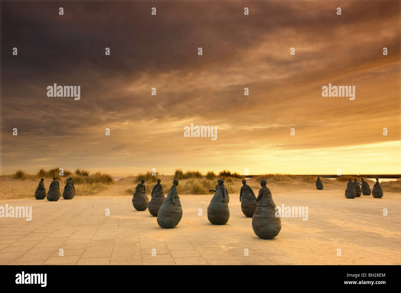 Il pezzo di conversazione di statue in South Shields Foto Stock