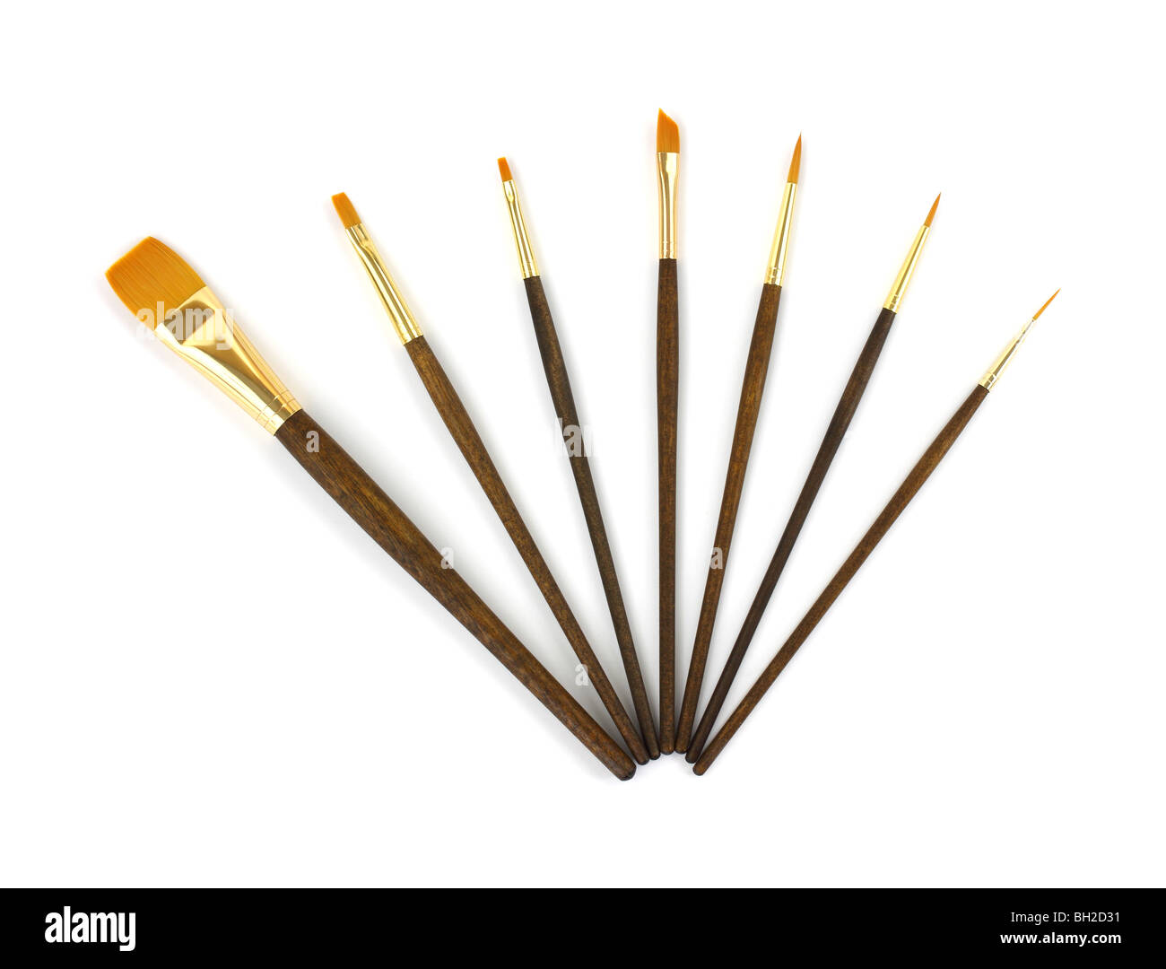 Assortiti vernice acrilica spazzole Foto Stock