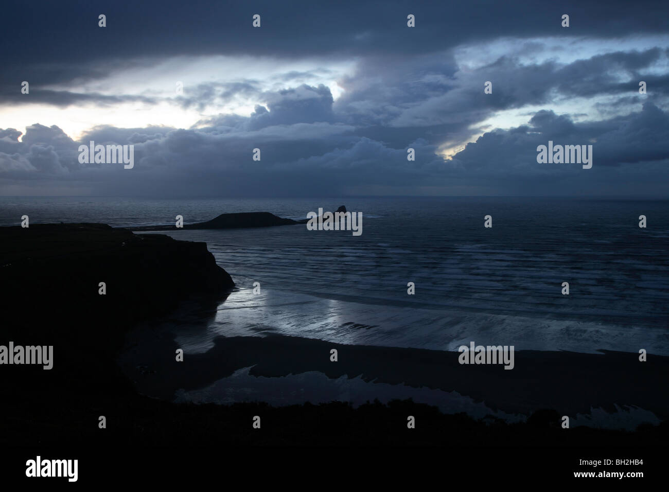 Testa di Worms, Gower, Wales, Regno Unito Foto Stock