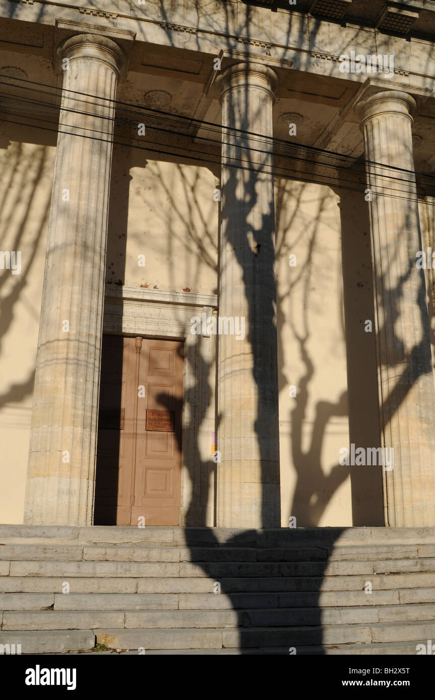 Tempio Protestante della riforma la Chiesa di Francia, Quissac Gard, il sud della Francia Foto Stock