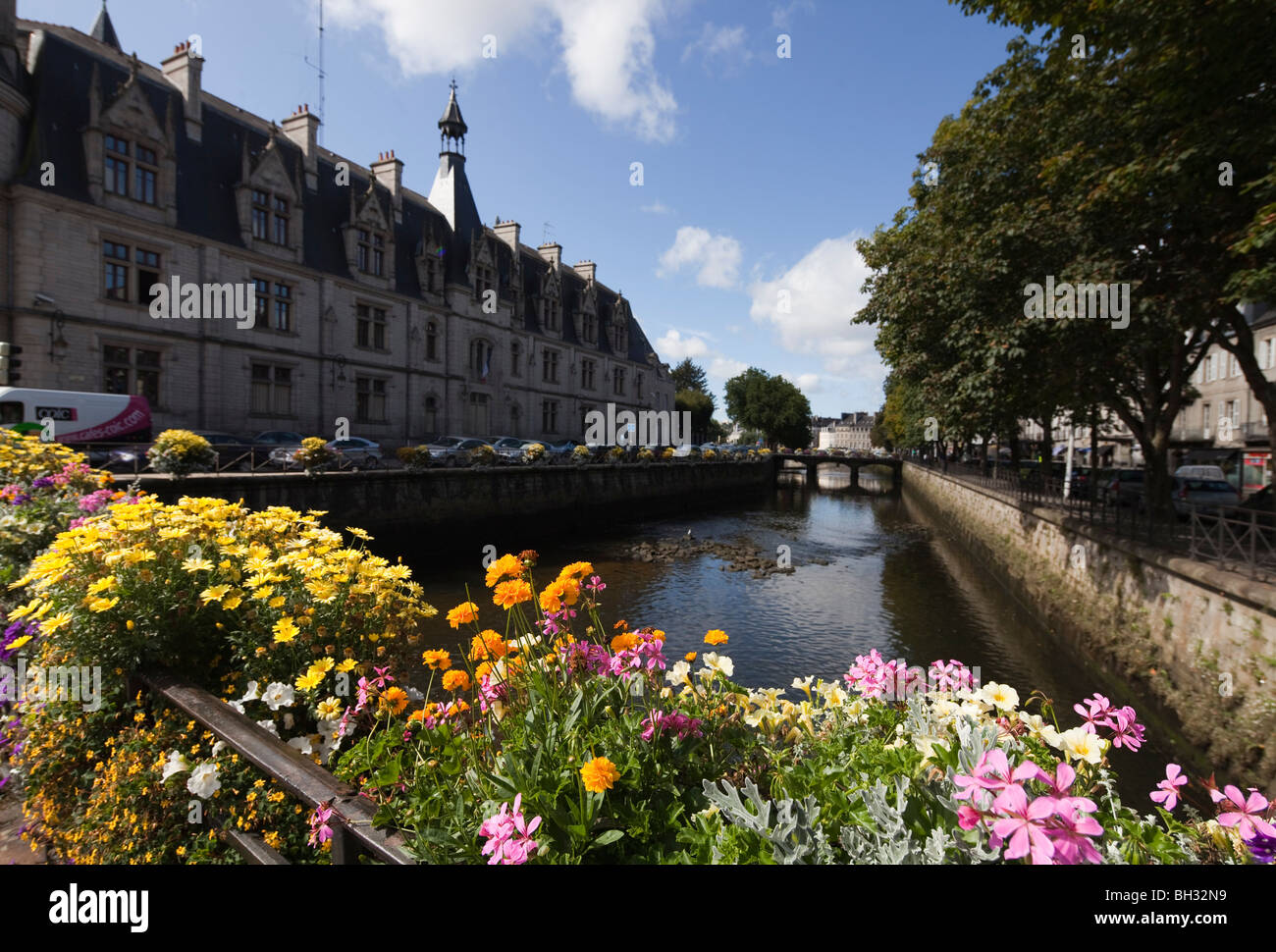 L'Odet river, città di Quimper, departament di Finisterre, regione della Bretagna, Francia Foto Stock