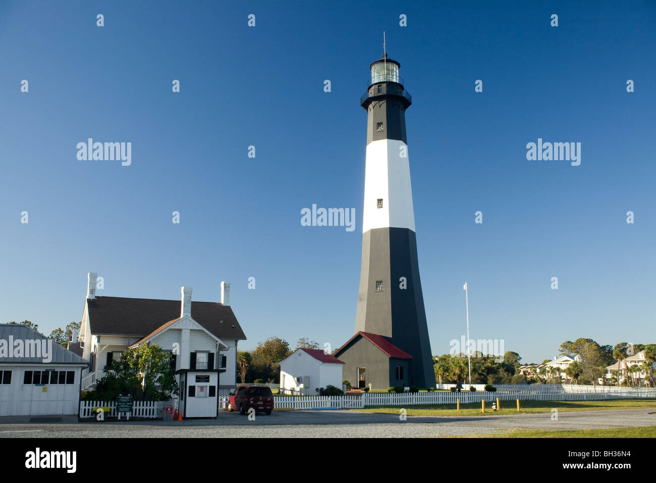 GEORGIA - Storico Tybee luce sulla stazione di Tybee Island nei pressi di Savannah Foto Stock