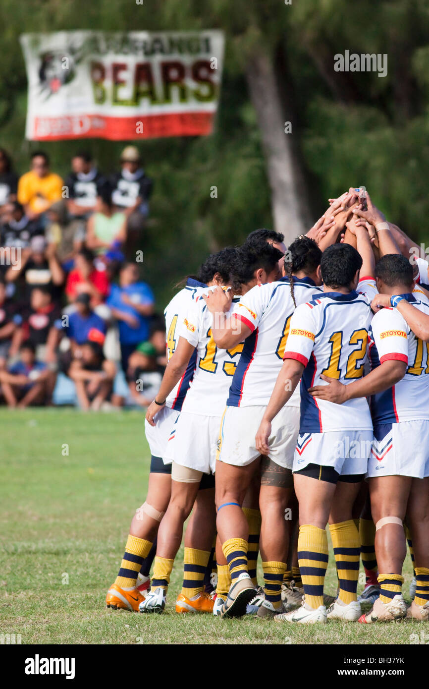 Una partita di rugby a Rarotonga nelle Isole Cook Foto Stock